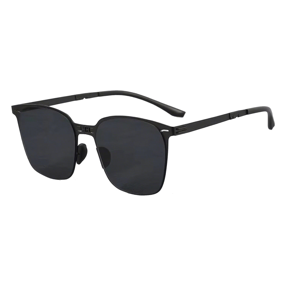 Lunettes de soleil en métal unisexe légères pliantes