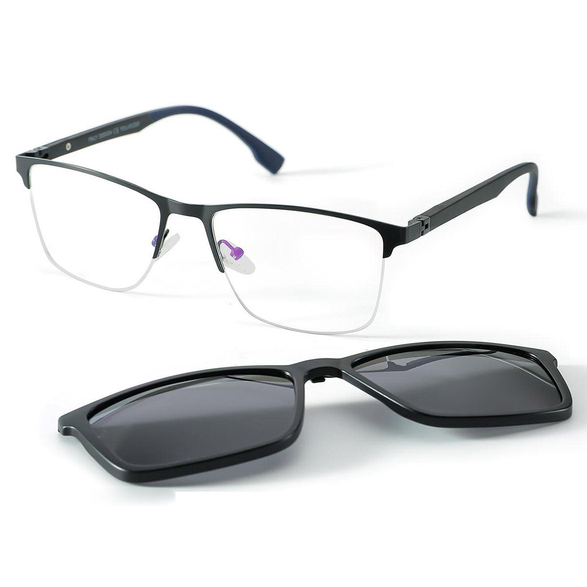 Clip ultraléger carré sur les lunettes de soleil