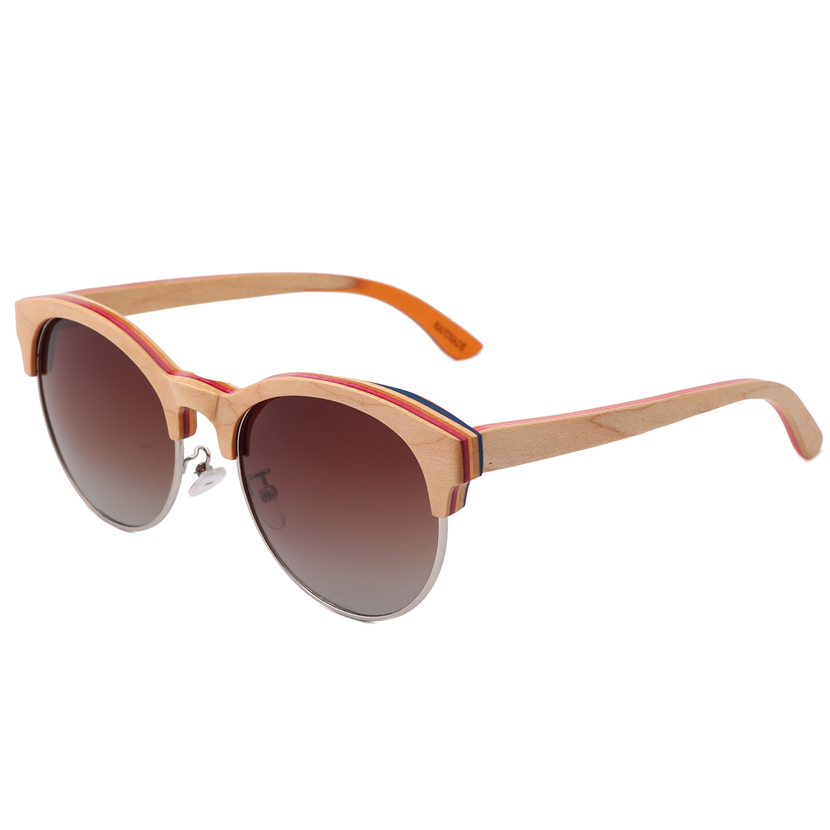 Cadre en métal en bois de grain de grain coutures de lunettes de soleil résistantes aux rayures