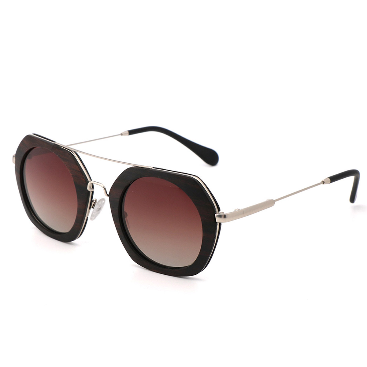 Lunettes de soleil à charpente laminée en bois et en métal