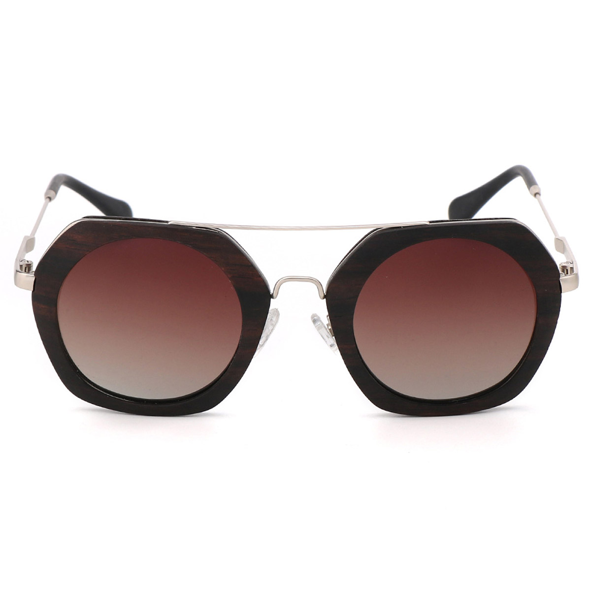 Lunettes de soleil à charpente laminée en bois et en métal