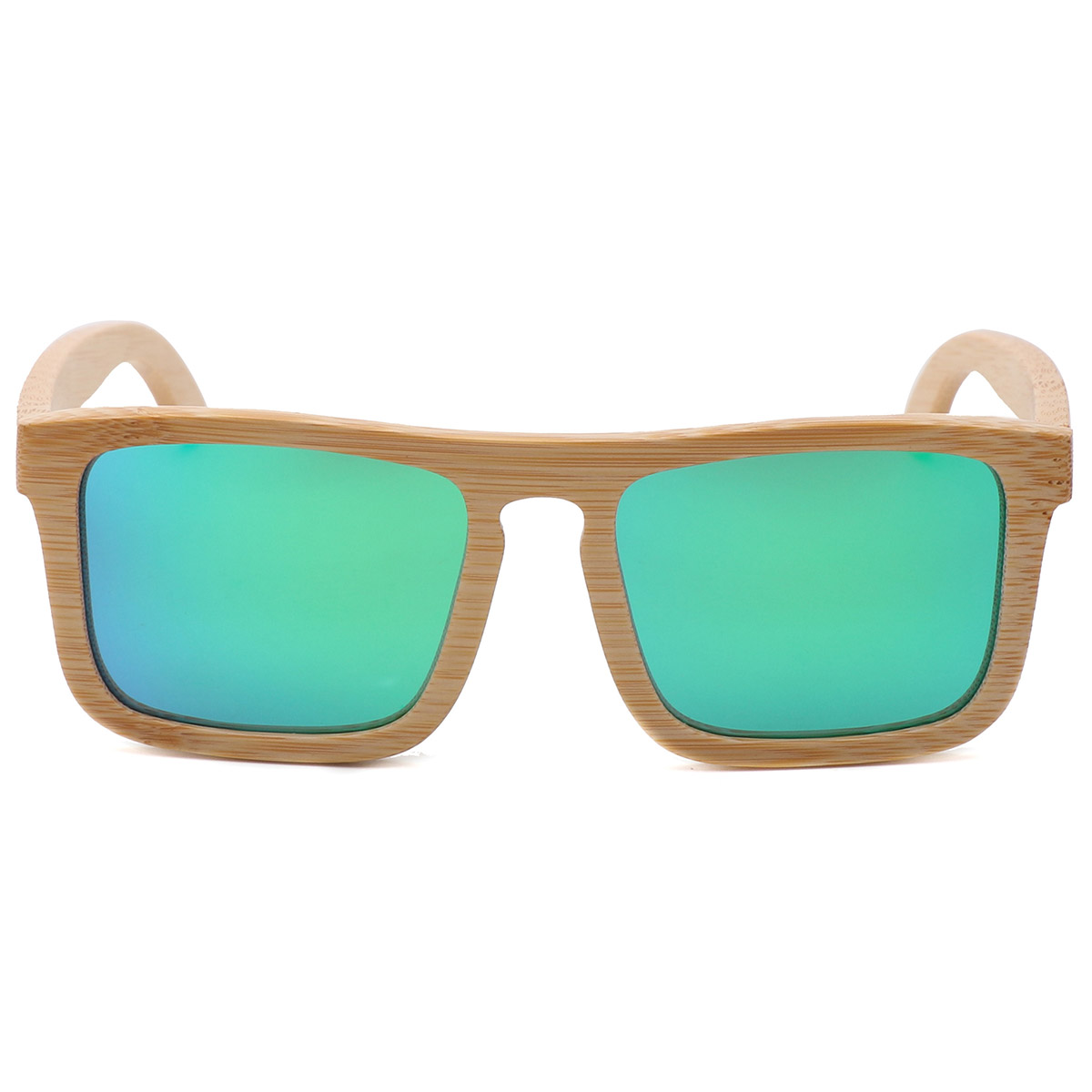 Lunettes de soleil à cadre carré de bambou carré de bambou naturel.