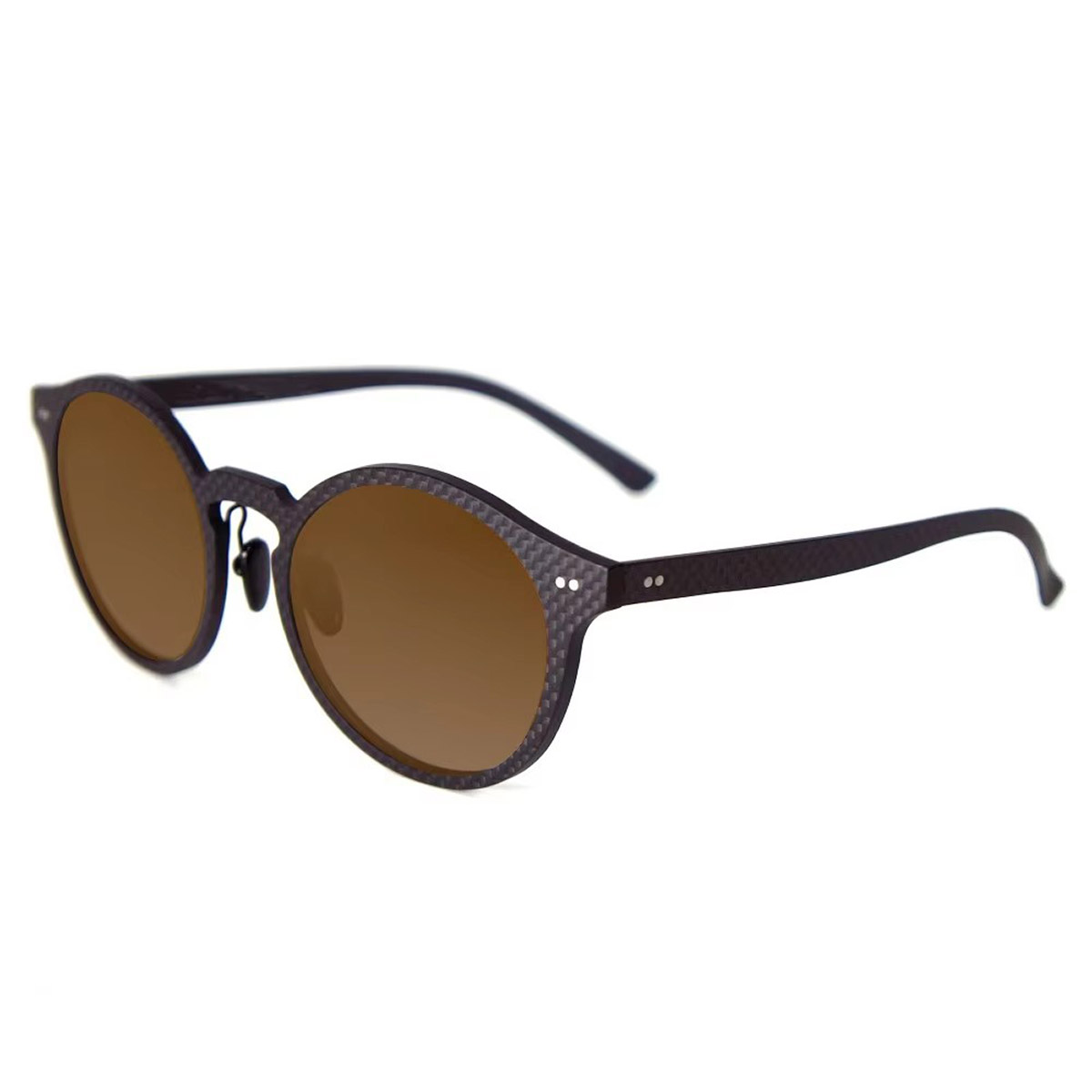 Cadre ronde rétro UV400 Lunettes de soleil en fibre de carbone