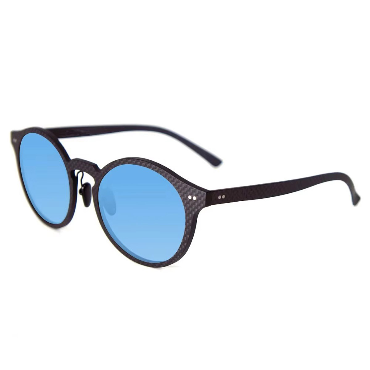 Cadre ronde rétro UV400 Lunettes de soleil en fibre de carbone