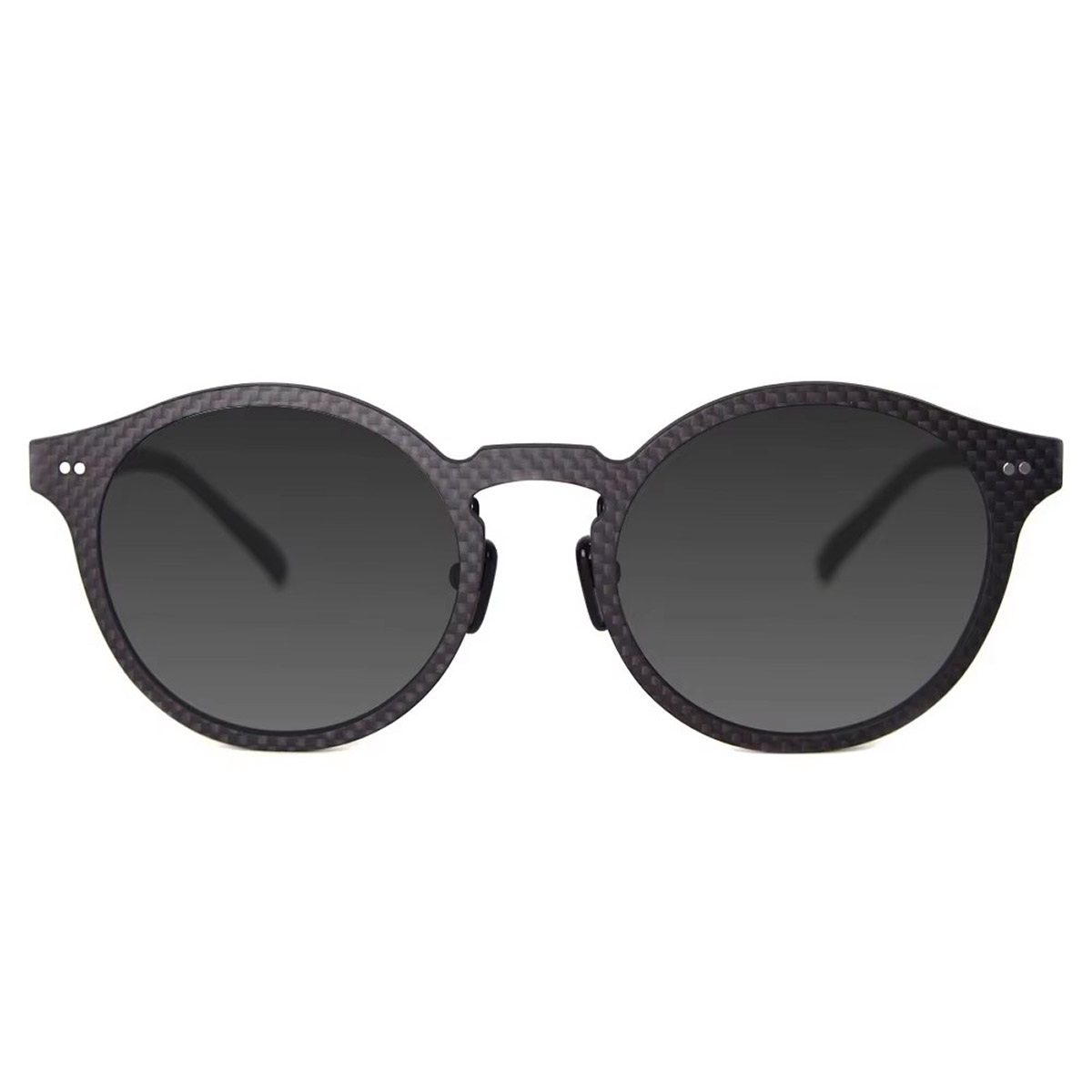 Cadre ronde rétro UV400 Lunettes de soleil en fibre de carbone