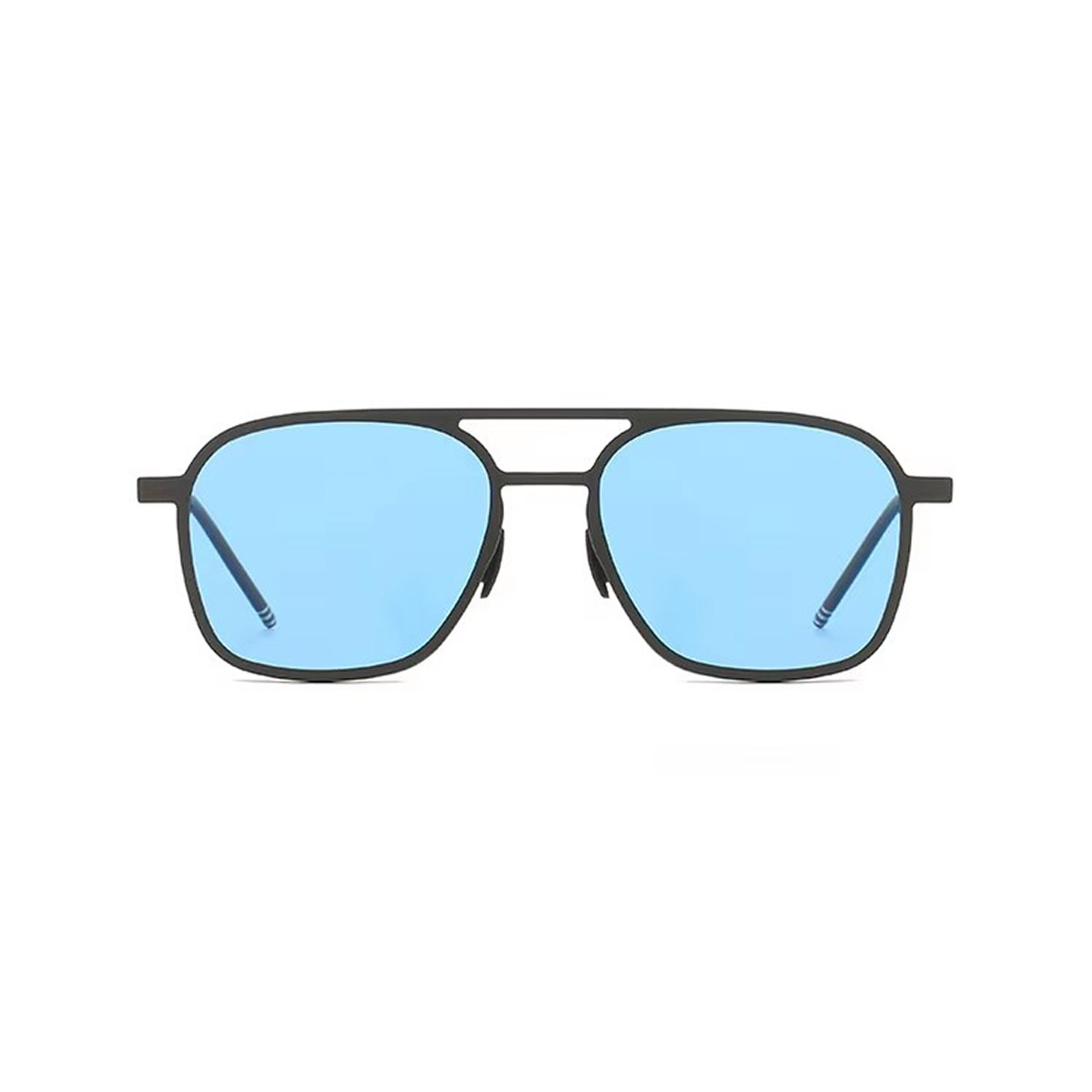 Lunettes de soleil rétro carré en fibre de carbone carré