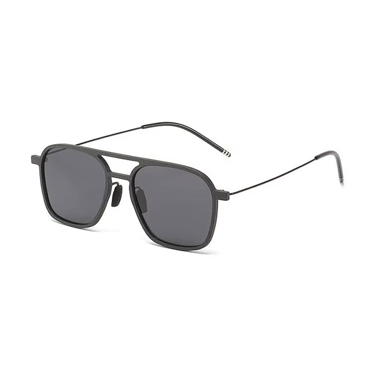 Lunettes de soleil rétro carré en fibre de carbone carré