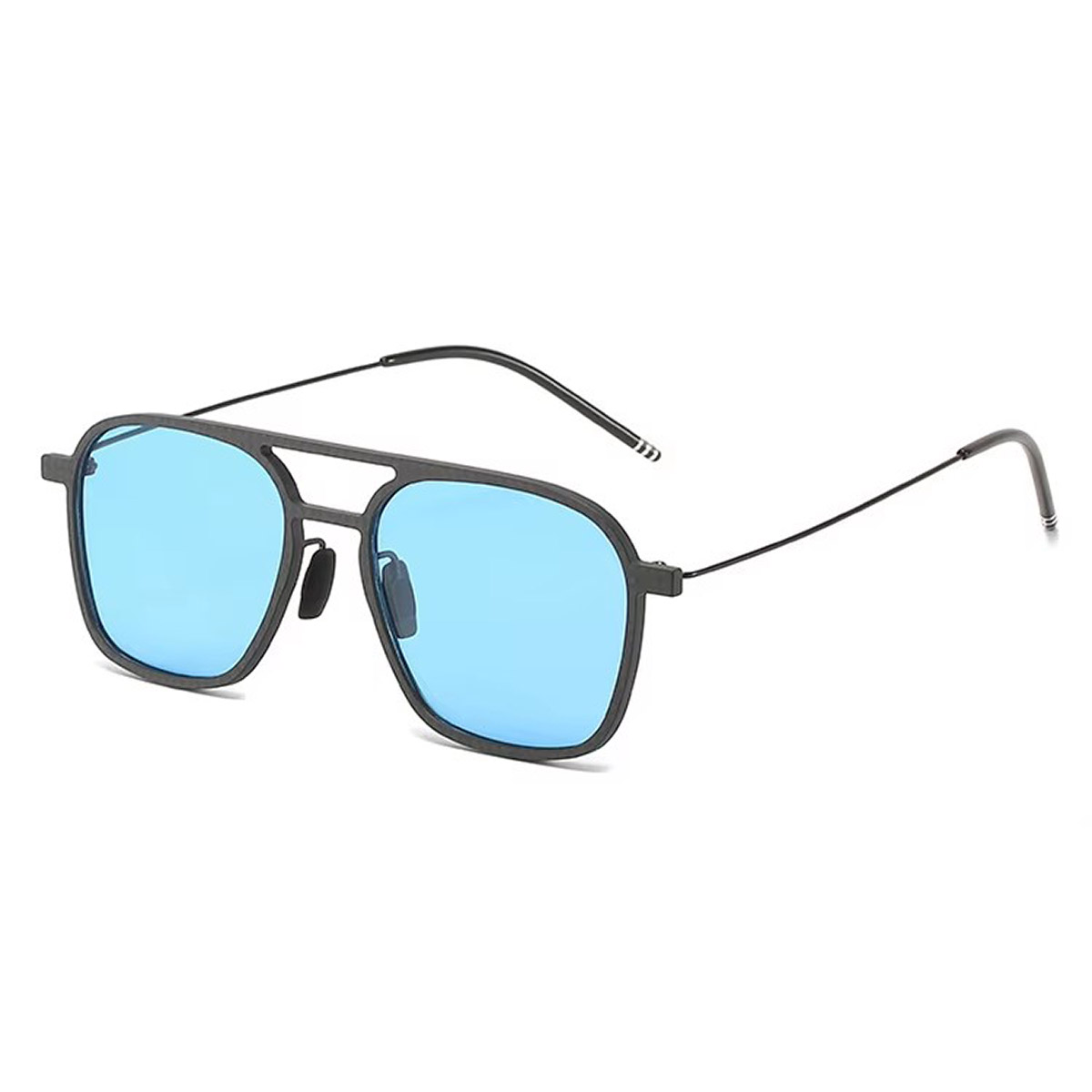 Lunettes de soleil rétro carré en fibre de carbone carré
