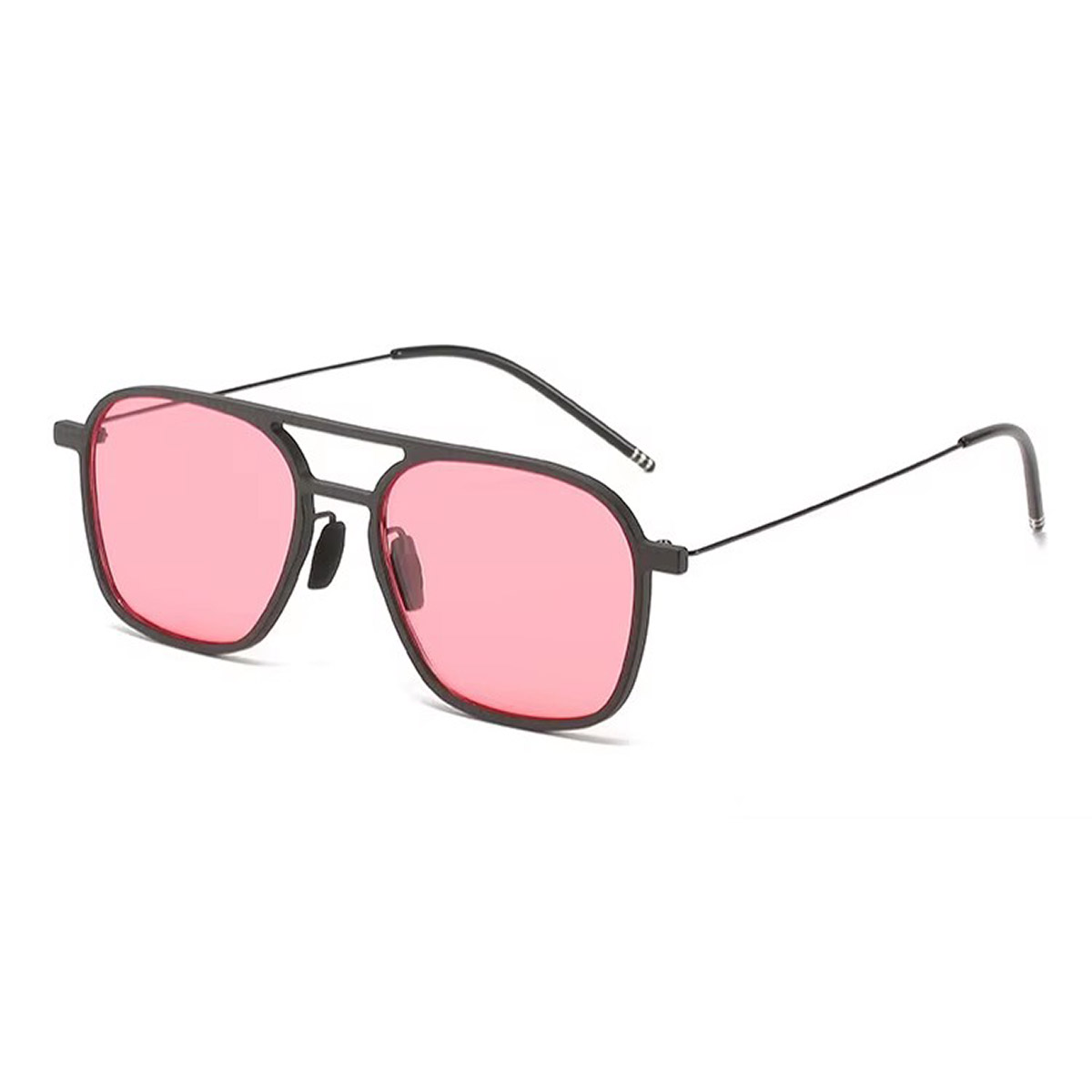 Lunettes de soleil rétro carré en fibre de carbone carré