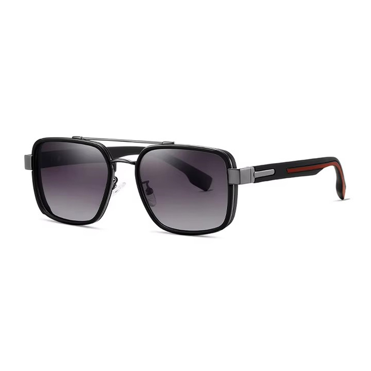Cadre carré en métal Tr Temple Gradient Sunglasses