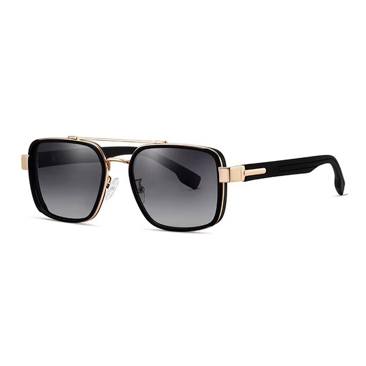 Cadre carré en métal Tr Temple Gradient Sunglasses