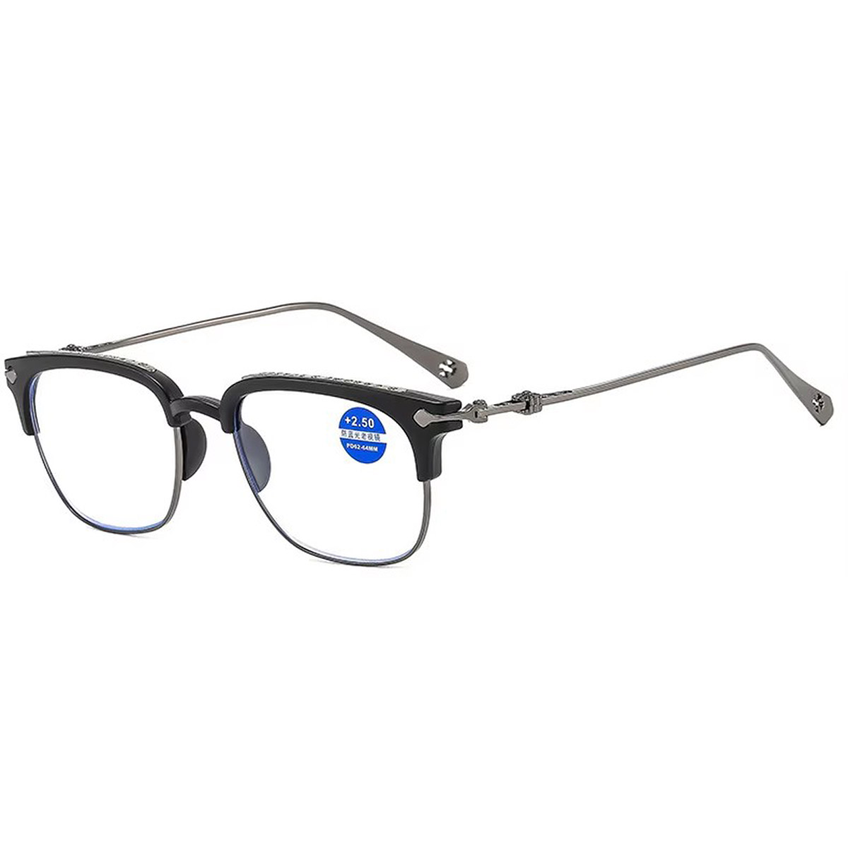 Titanium Full Titanium Business Men's Anti-Blue Light Lunes de lecture